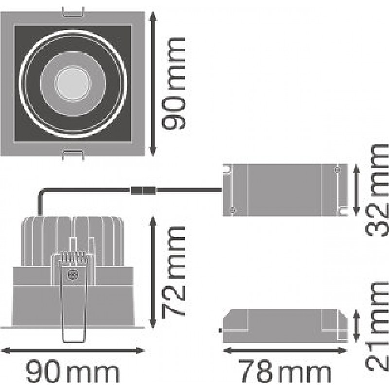 SPOT SQUARE DK ADJ 8 W 3000 K BK LEDVANCE фото 3
